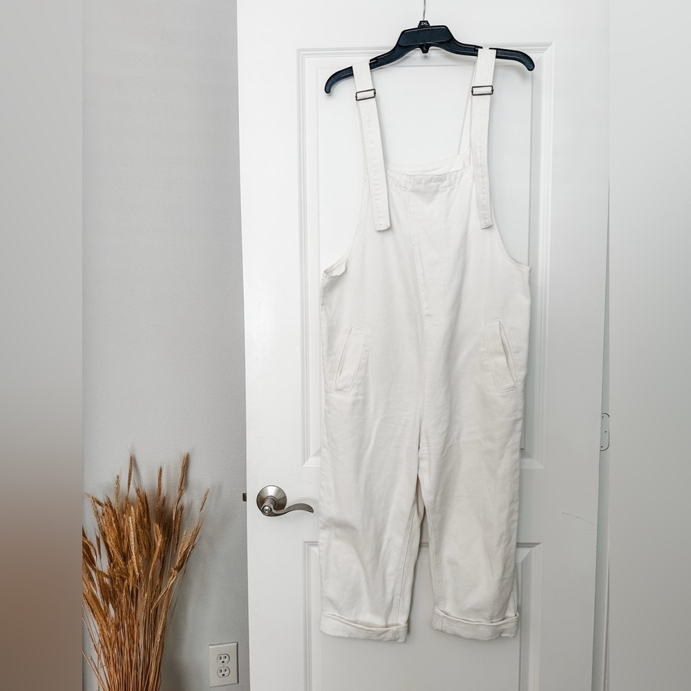 Stylish White Denim Overalls